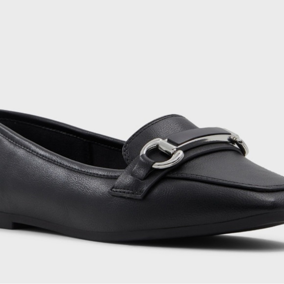 Call It Spring Black Vegan Loafers with Silver Accent - Picture 2 of 8